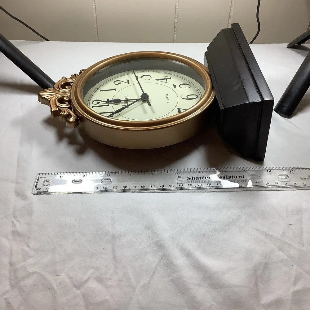Witham Gold Quartz Desk Clock Roman Numeral